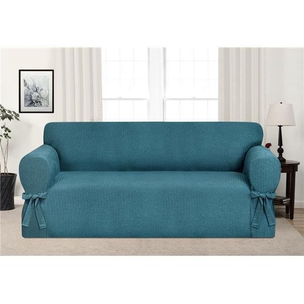 Madison Industries Madison EVENING-SO-TL Kathy Ireland Evening Flannel Sofa Slipcover; Teal EVENING-SO-TL